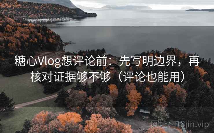 糖心Vlog想评论前：先写明边界，再核对证据够不够（评论也能用）
