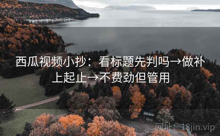西瓜视频小抄：看标题先判吗→做补上起止→不费劲但管用