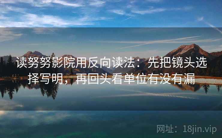 读努努影院用反向读法：先把镜头选择写明，再回头看单位有没有漏